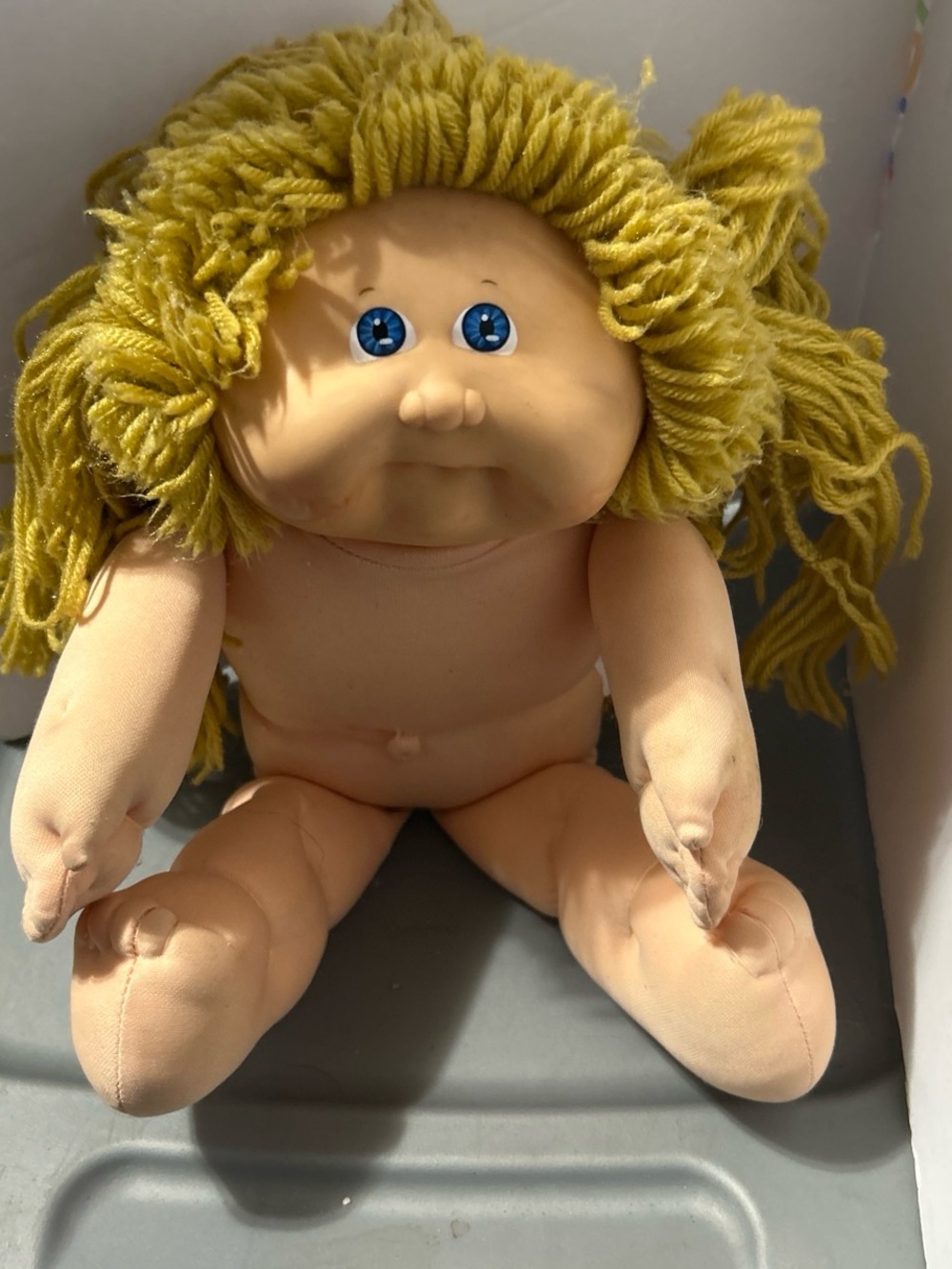 Cabbage Patch Kids Coleco Doll Soft Body Blonde Hair Brown Eyes Signed 1989